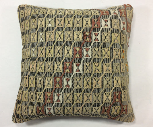 18"x18" Kilim Pillow Cover  Handmade Turkish Vintage Cushion Tribal Lumbar 1295