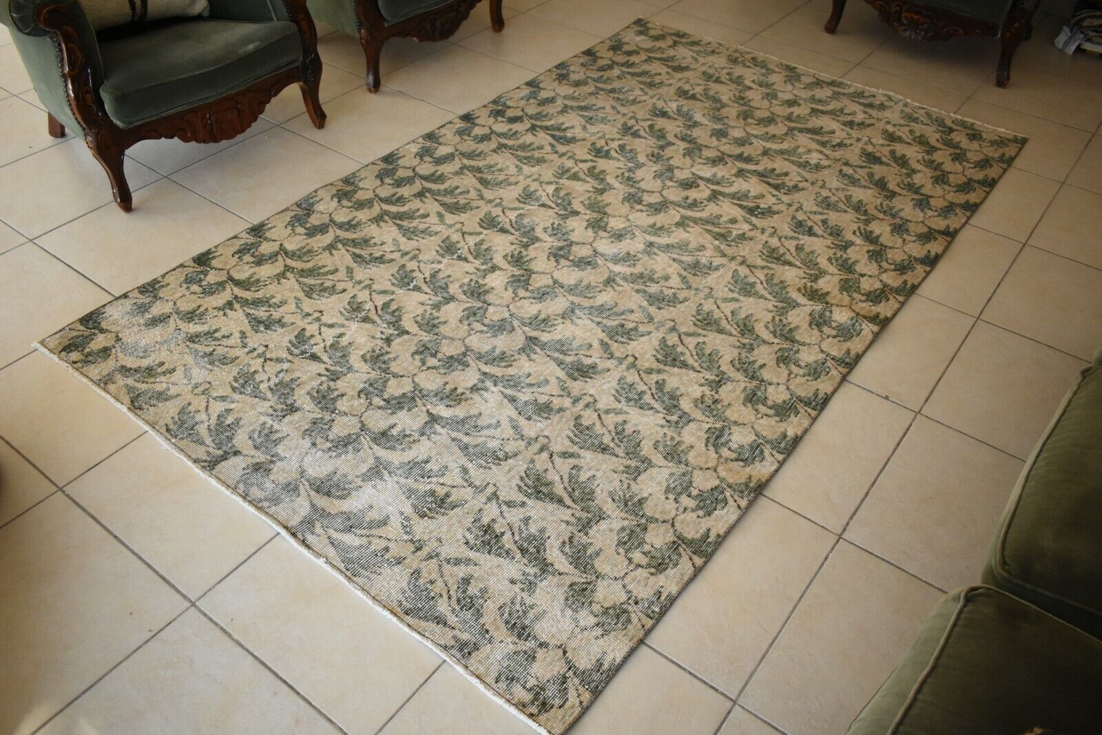 Large Oushak Rug 8.5x5 ft Vintage Rug Faded Turkish Rug Living Room Carpet B02