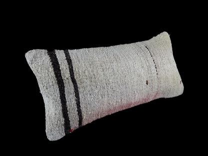 10x20 Kilim Lumbar Pillow Cover Vintage Ethnic Oushak Kilim Pillow Cover E1132