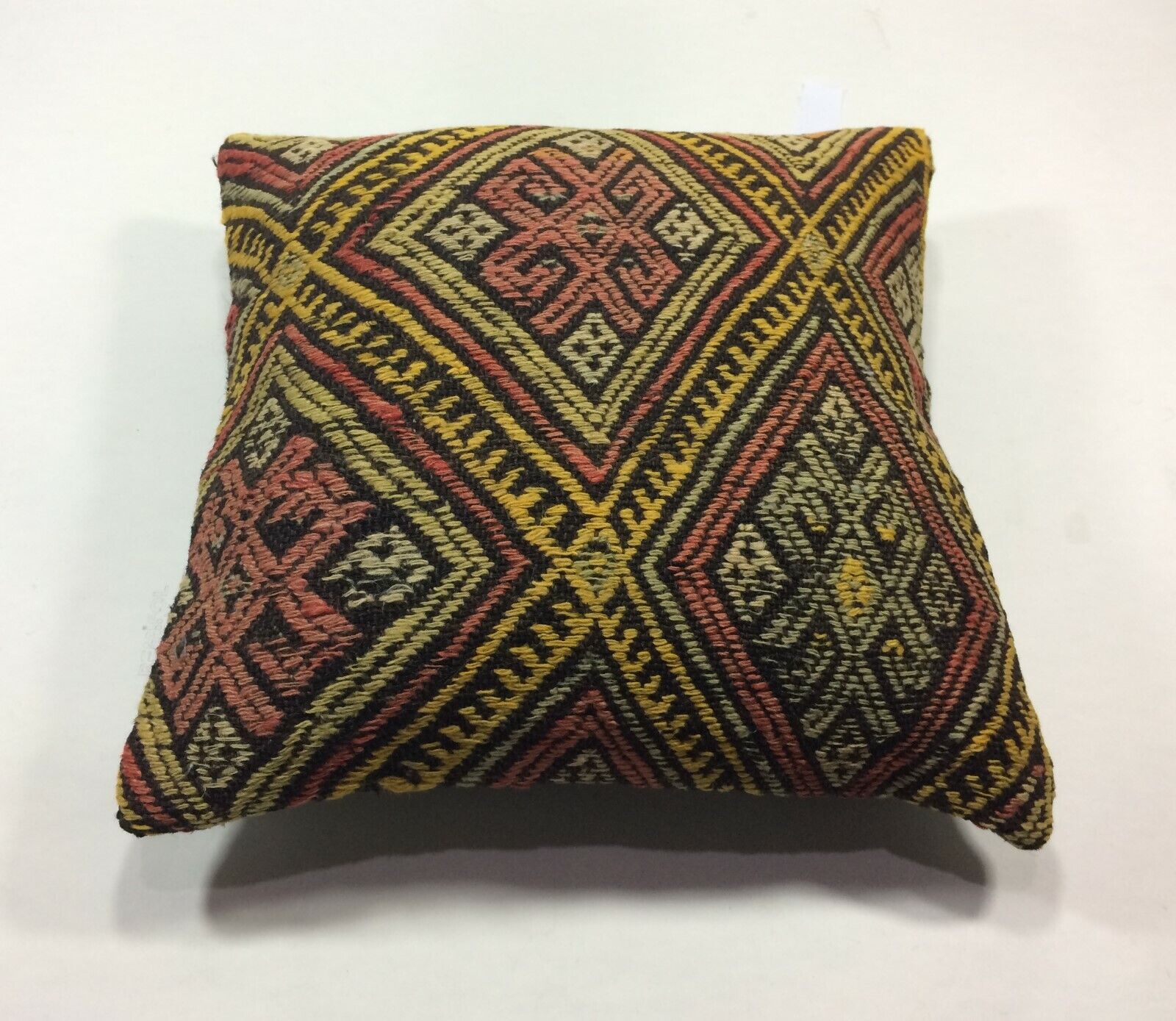 Vintage Kilim Pillow Cover 16x16 Turkish Embroidered Handmade Bohemian  A18