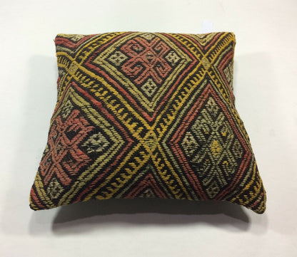 Vintage Kilim Pillow Cover 16x16 Turkish Embroidered Handmade Bohemian  A18