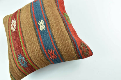 Kilim Pillow Cover 16x16 Oriental Traditional Handmade Bohemian Cushion A1634