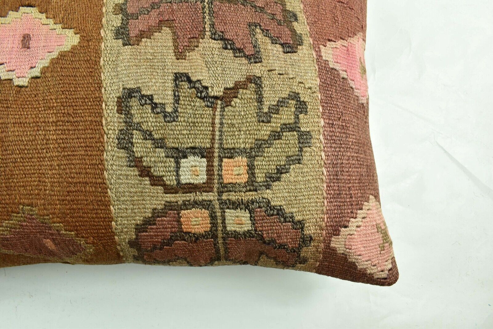 Kilim Pillow Cover 16x24 Tribal Vintage Turkish Carpet Lumbar Pillow Cover 3117