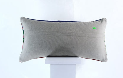 12x24 Kilim Lumbar Cushion Cover Turkish Tribal Vintage Ethnic Pillow E896