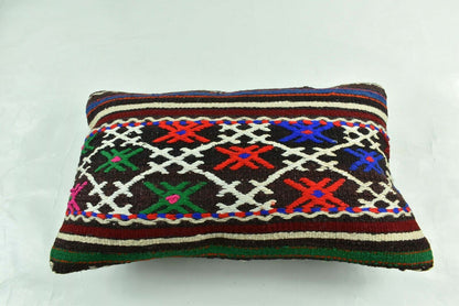 Kilim Pillow Cover 12x20 Turkish Handmade Sofa Couch Floor Lumbar Cushion A1785