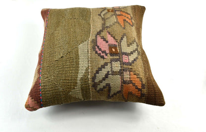 20x20 Kilim Pillow Cover Handmade Vintage Oushak Kilim Cushion Cover 3507