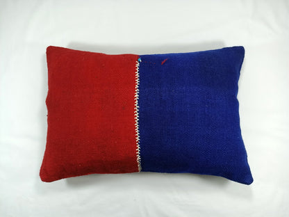 Kilim Pillow Cover 16x24 Tribal Vintage Turkish Carpet Lumbar Pillow Cover E45