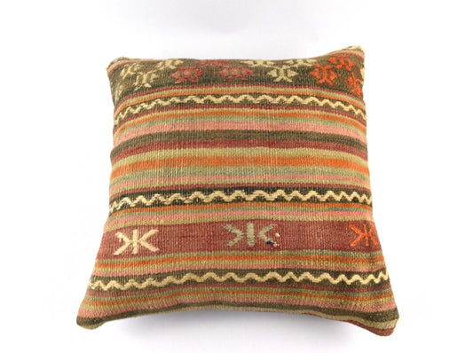 20x20 Kilim Pillow Cover Handmade Vintage Oushak Kilim Cushion Cover 4690