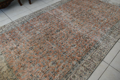 Large Turkish Rug 8.6x4.7 ft Vintage Rug Faded Oushak Rug Living Room Carpet B24