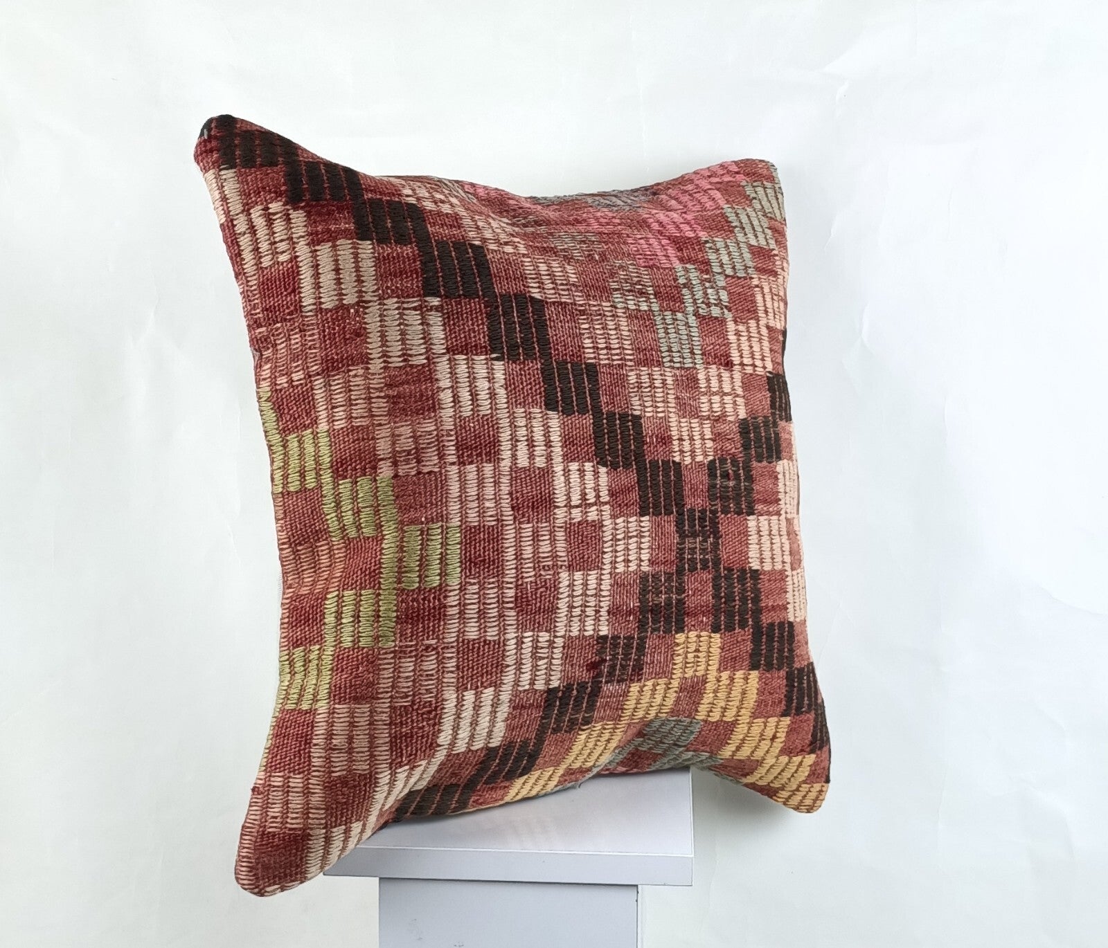 18"x18" Kilim Pillow Cover  Handmade Turkish Vintage Cushion Tribal Lumbar 2645