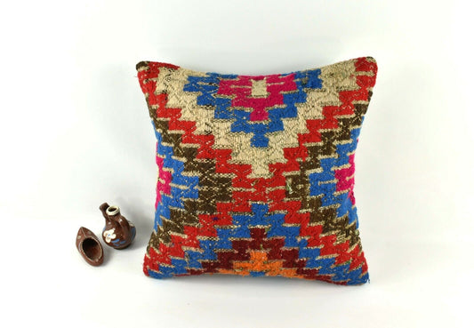 16x16 Kilim Pillow Cover Home Decorative Handmade Vintage Cushion Cover A2537