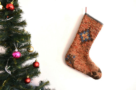 Kilim Christmas Stocking Christmas Decor Xmas Sock Vintage Rug Stockings S319