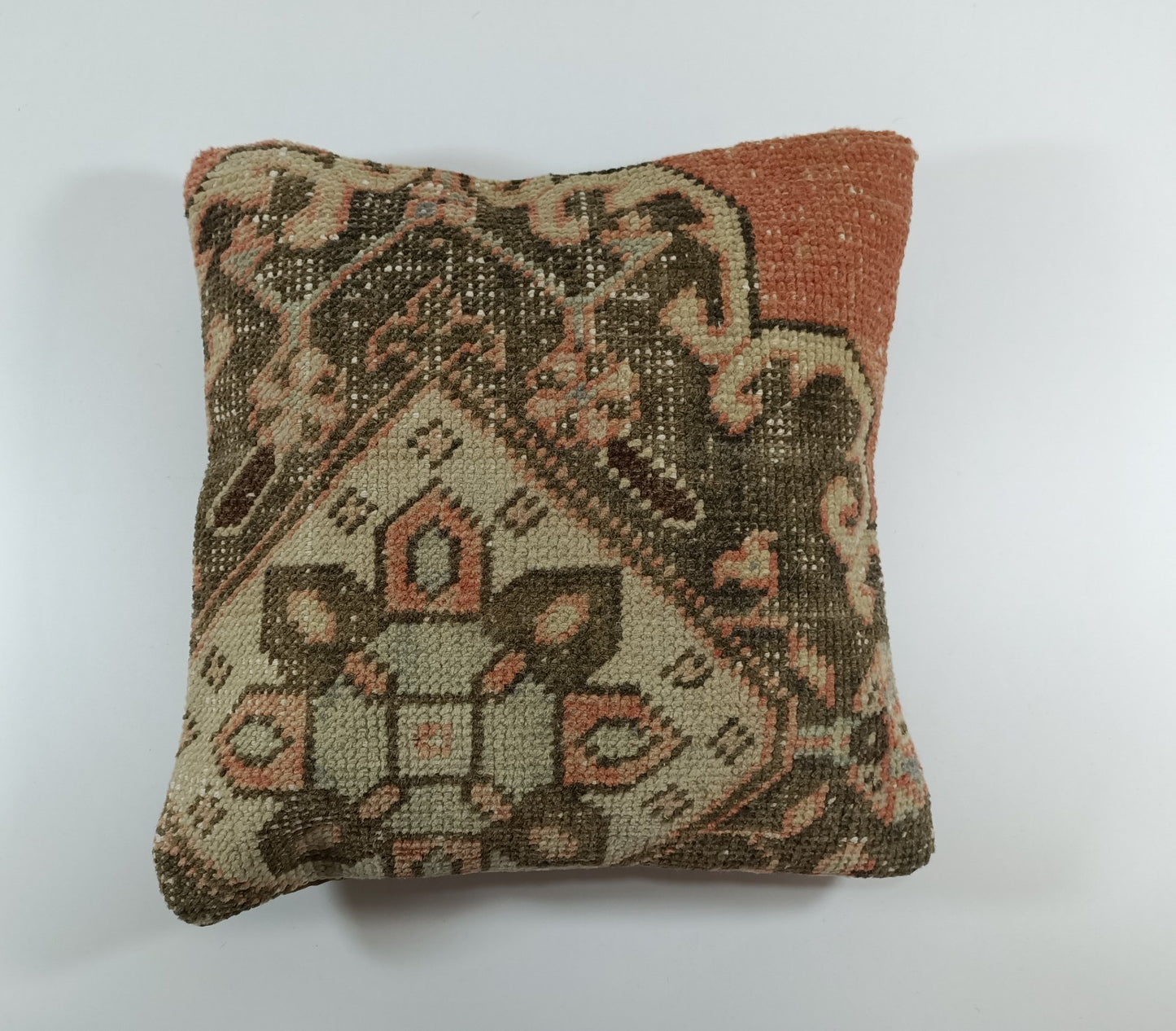 14x14 Kilim Cushion Cover Turkish Ottoman Boho Rustic Throw Pillow Case E119