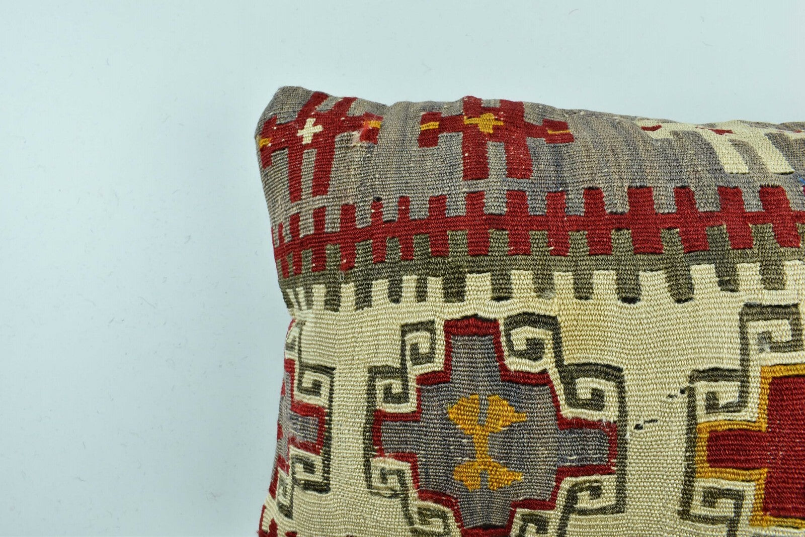 Kilim Lumbar Pillow Cover 10x20 Decorative Sofa Couch Handmade Cushion A1774