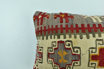 Kilim Lumbar Pillow Cover 10x20 Decorative Sofa Couch Handmade Cushion A1774