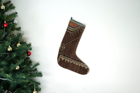 Kilim Christmas Stocking Vintage Rug Stocking Ethnic Decorative Xmas Socks S438