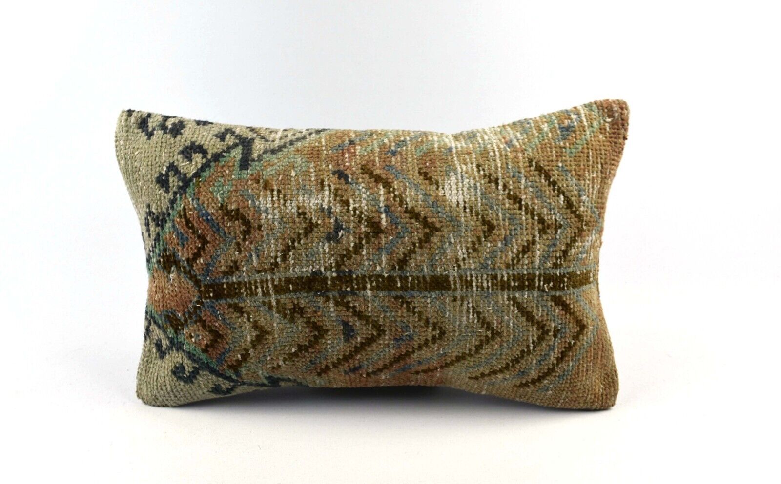 Kilim Pillow Cover 12x20 Handmade Turkish Rug Boho Ethnic Lumbar Cushion 4897