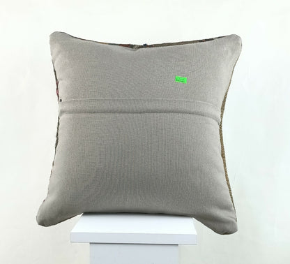 Kilim Pillow Cover 16x16 Oriental Traditional Handmade Bohemian Cushion A1123