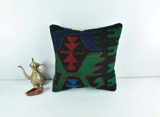 Kilim Pillow Cover 14x14 Vintage Home Decorative Sofa Couch Cushion A1704