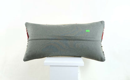 Kilim Lumbar Pillow Cover 10x20 Decorative Sofa Couch Handmade Cushion A1349