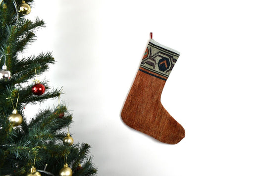 Kilim Christmas Stocking Vintage Rug Stocking Ethnic Decorative Xmas Socks S637