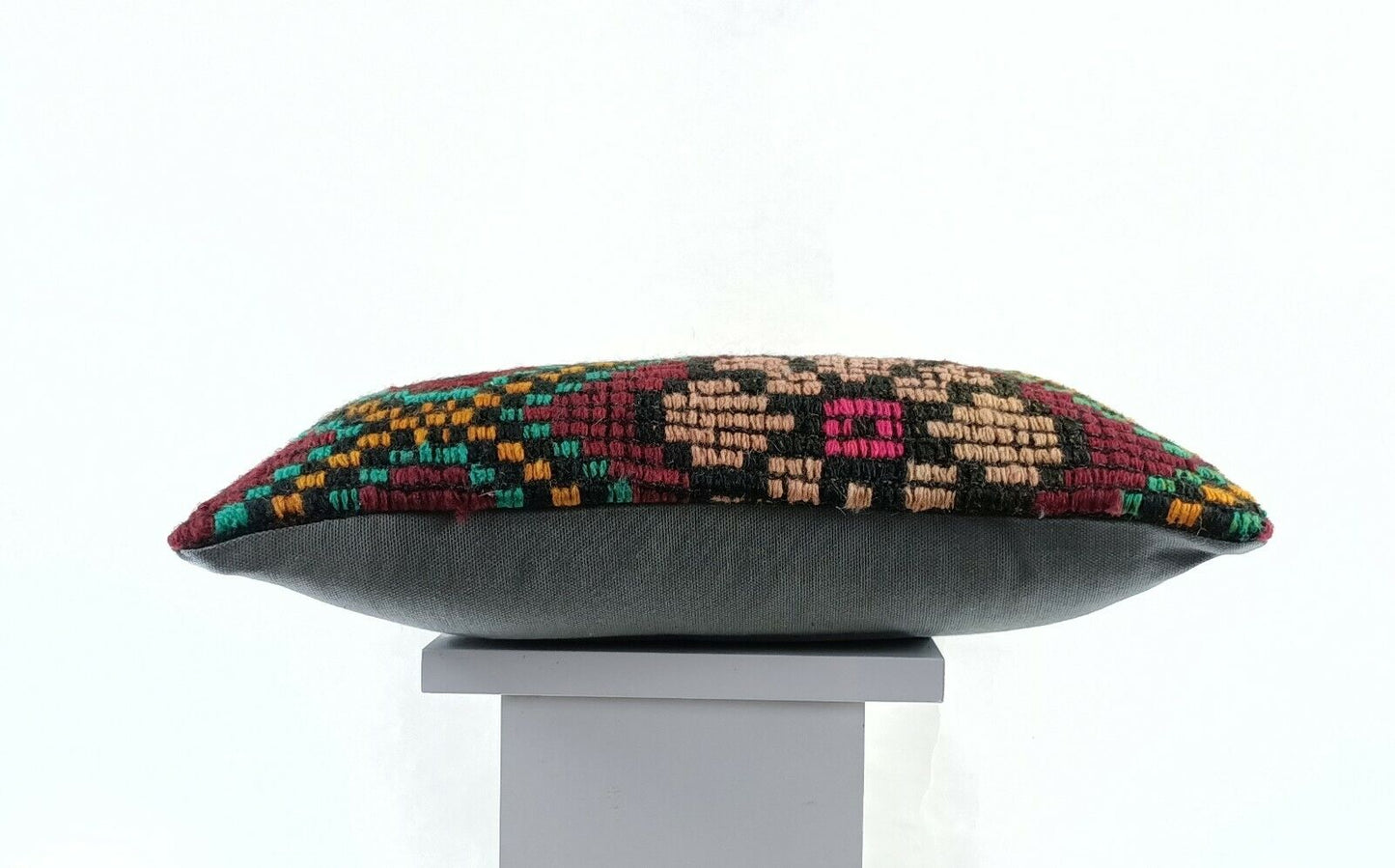 Kilim Pillow Cover 8x16 in Handmade Turkish Traditional Ottoman Boho Lumbar E723