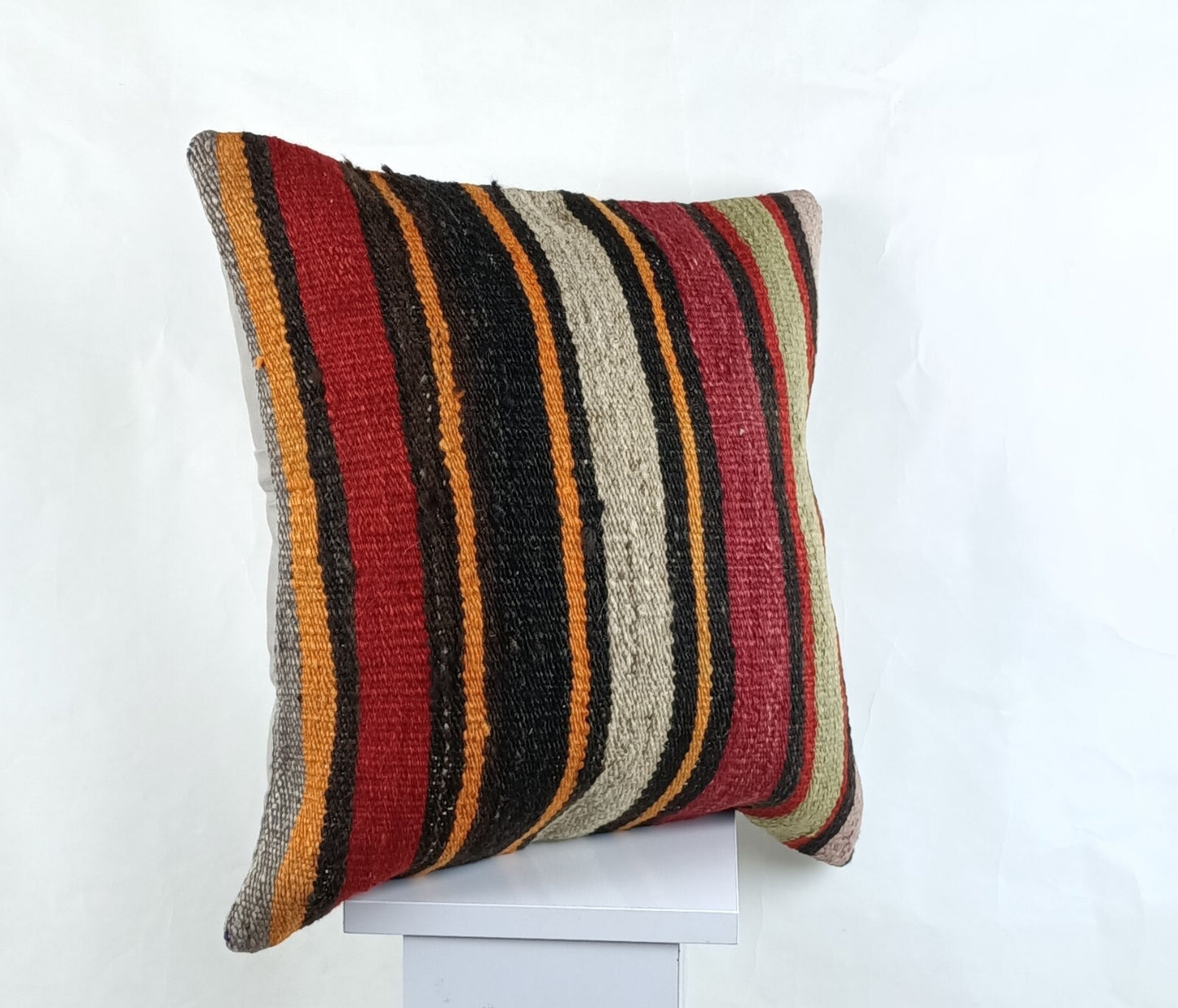 18"x18" Kilim Pillow Cover  Handmade Turkish Vintage Cushion Tribal Lumbar 2644