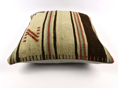 18"x18" Kilim Pillow Cover  Handmade Turkish Vintage Cushion Tribal Lumbar 4624