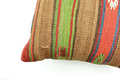 18"x18" Kilim Pillow Cover  Handmade Turkish Vintage Cushion Tribal Lumbar 2993