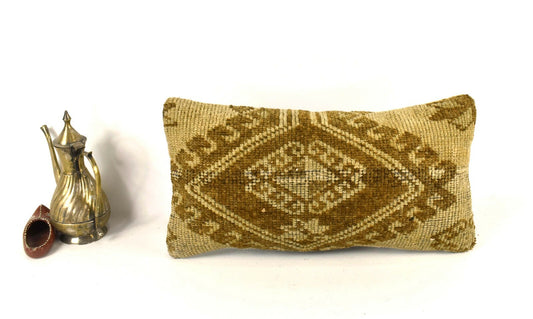 Kilim Pillow Cover 8x16 in Vintage Home Decorative Ethnic Lumbar Case A2290