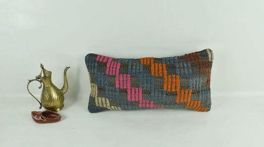 Turkish Cushion Cover 8"x16" Handmade Vintage Boho Ethnic Throw Pillow Case 3139