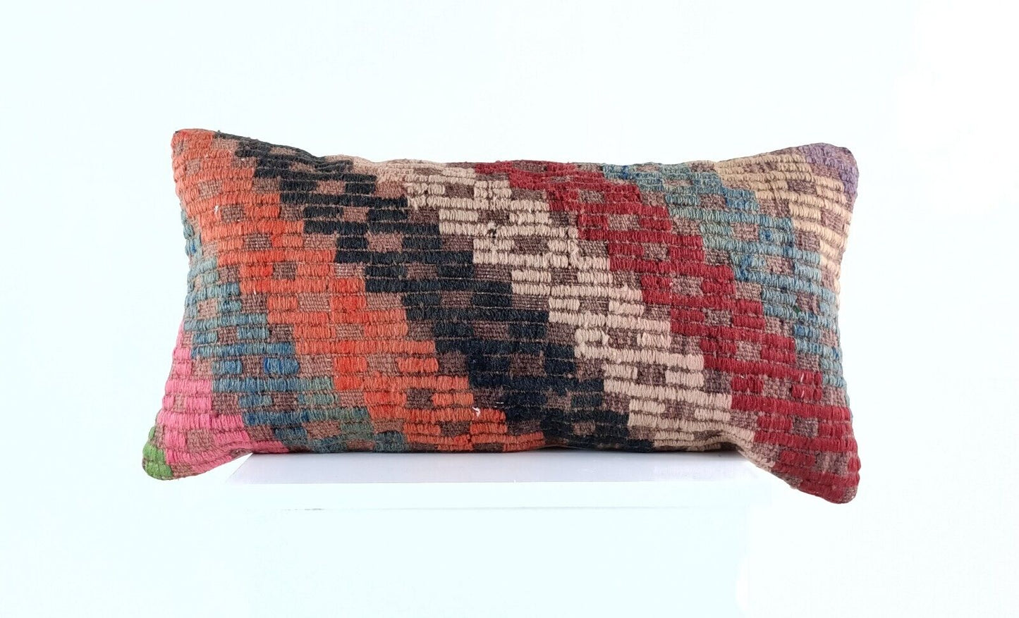 12x24 Kilim Lumbar Cushion Cover Turkish Tribal Vintage Ethnic Pillow E903