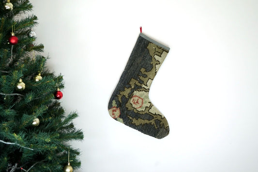 Kilim Christmas Stocking Vintage Rug Stocking Ethnic Decorative Xmas Socks S469