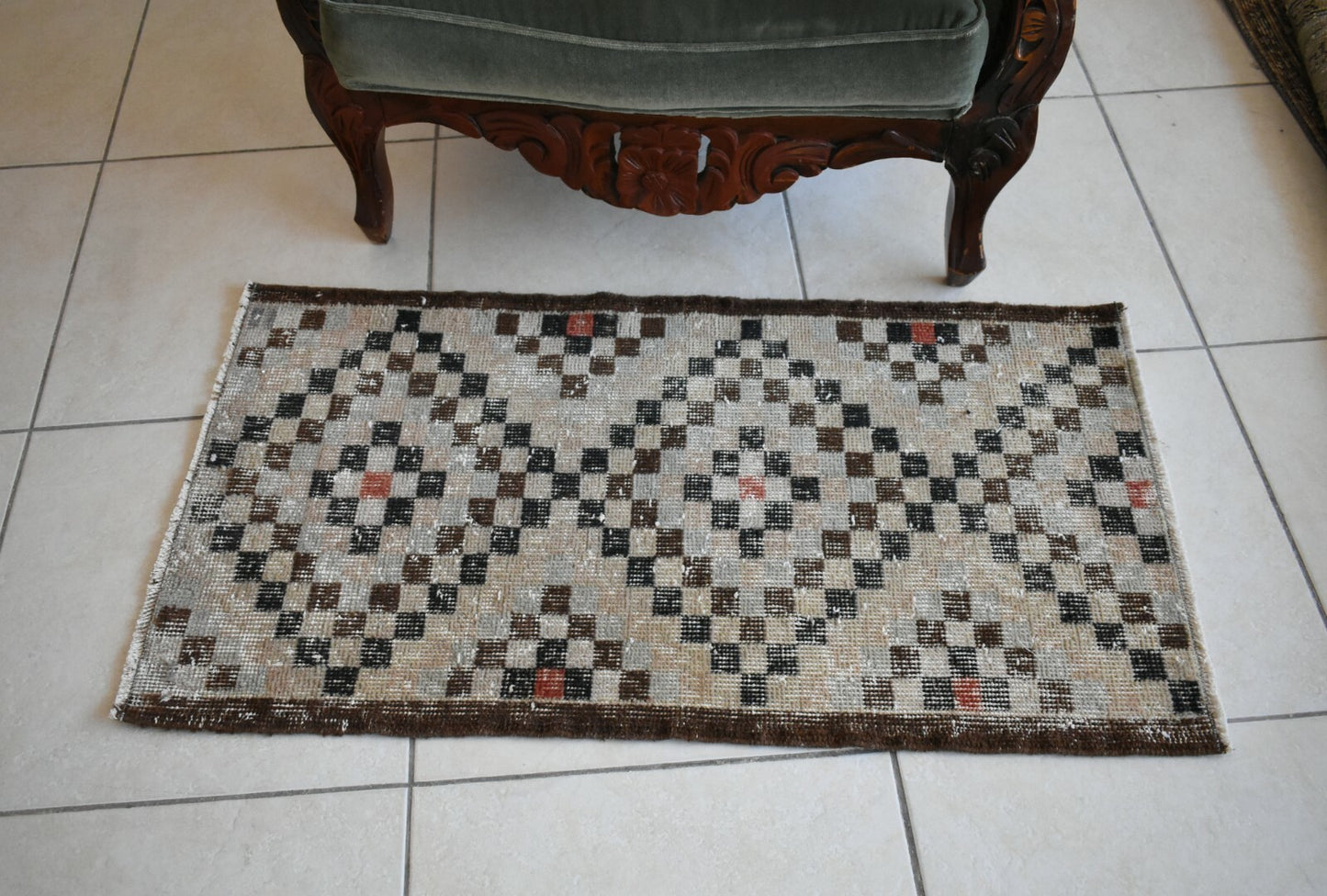  Oushak Runner 3.2x1.7 ft Vintage Turkish Runner Floor Runner Faded Runner Y25