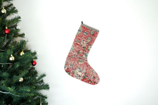 Kilim Christmas Stocking Vintage Rug Stocking Ethnic Decorative Xmas Socks S488