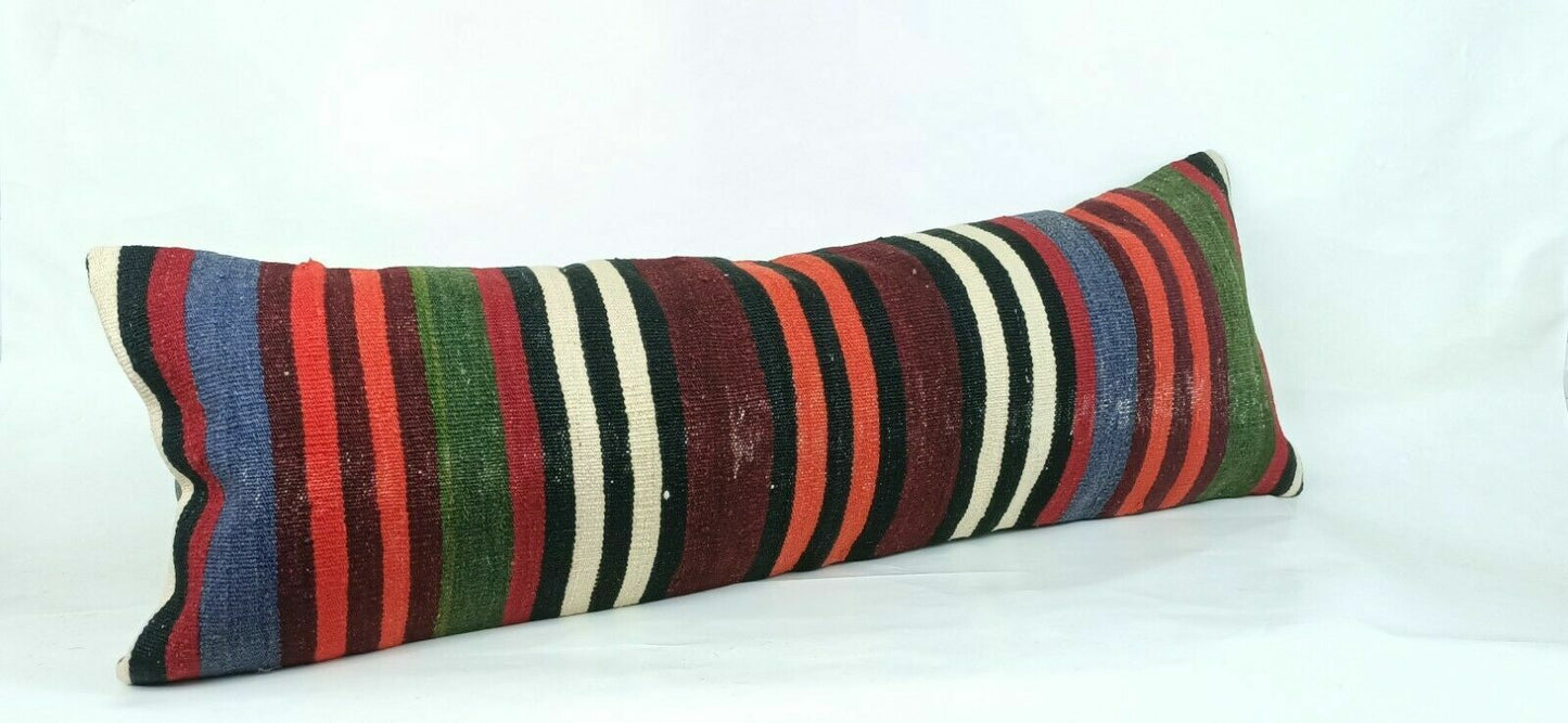 12x36 Kilim Pillow Cover Handmade Turkish Rug Vintage Ethnic Lumbar Cushion E673