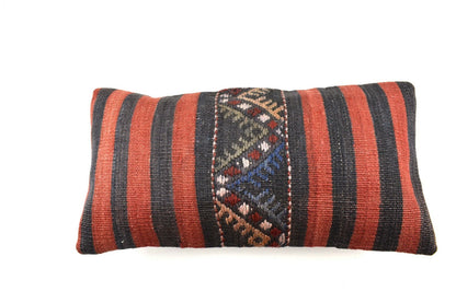 Kilim Lumbar Pillow Cover 10x20 Decorative Handmade Sofa Couch Cushion A2727