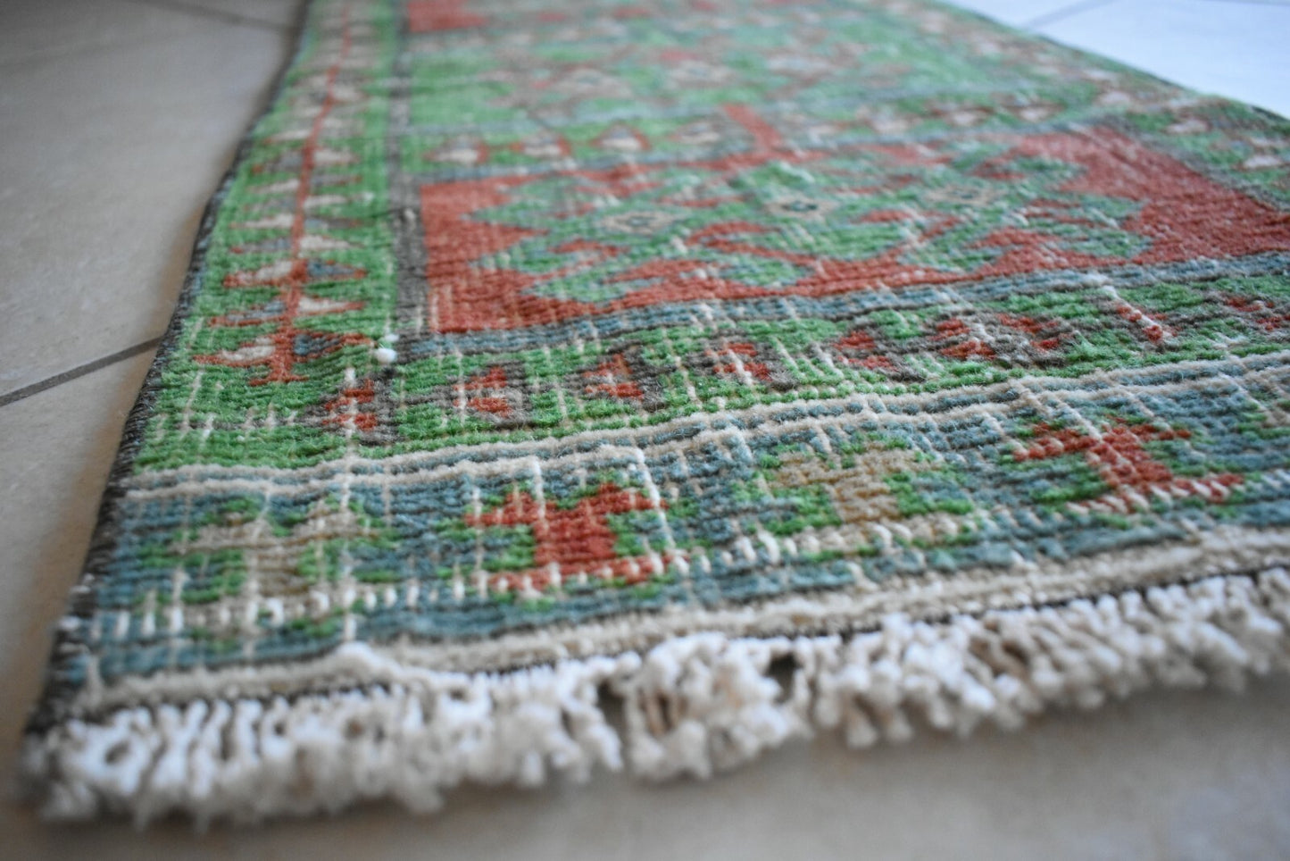 Small Turkish Runner 2.5x1.2 ft Vintage Oushak Rug Anatolian Rug Faded Rug Y04