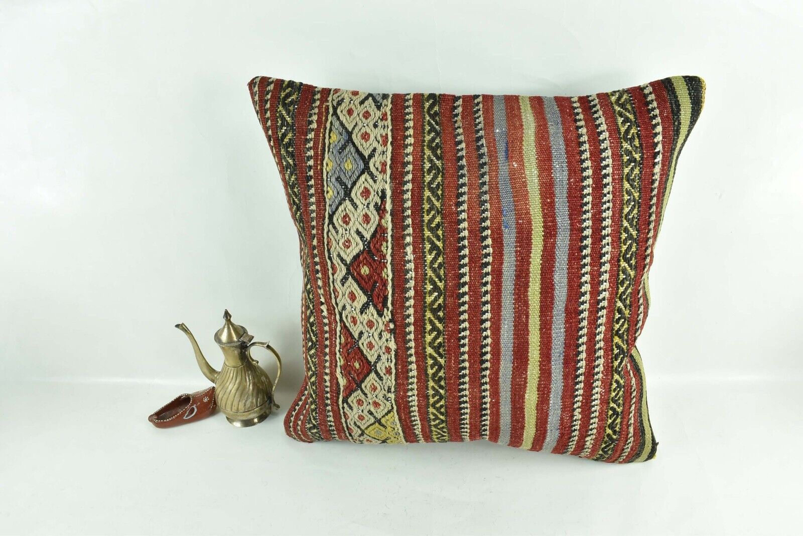 20x20 Kilim Pillow Cover Handmade Vintage Oushak Kilim Cushion Cover 2953