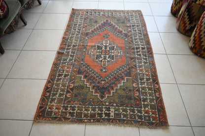 Faded Oushak Rug 6x3.5 ft Anatolian Rug Turkish Carpet Boho Floor Rug U10