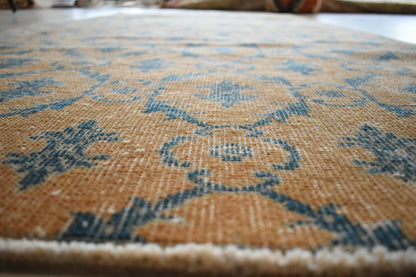 Oushak Runner 7.6x3.8 ft Handwoven Turkish Runner Vintage Runner Floor Rug R02