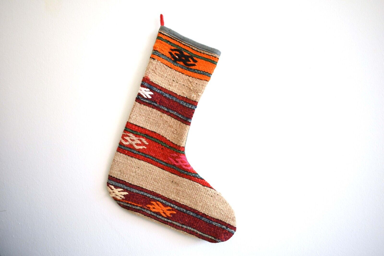 Christmas Stocking Kilim Christmas Sock Rug Gift Stocking Xmas Decor Socks S07