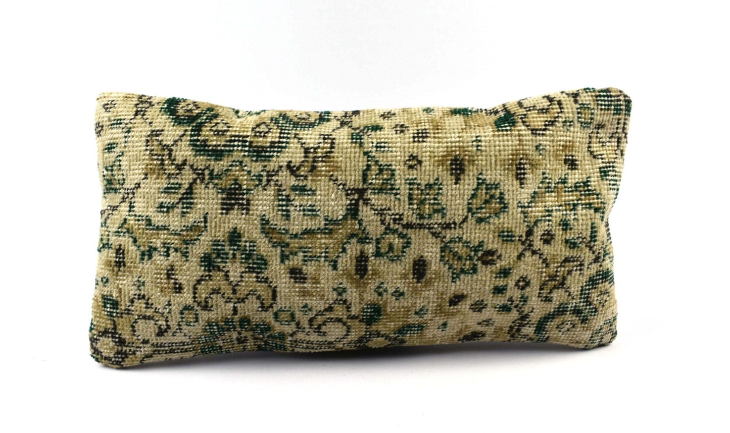 10x20 Kilim Lumbar Pillow Cover Vintage Ethnic Oushak Kilim Pillow Cover 4863