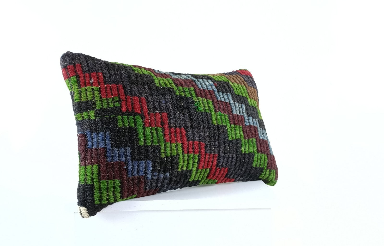 Kilim Pillow Cover 12x20 Turkish Handmade Sofa Couch Floor Lumbar Cushion E1052