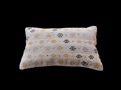 Kilim Pillow Cover 12x20 Handmade Turkish Rug Boho Ethnic Lumbar Cushion 3338