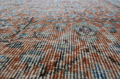 Large Turkish Rug 8.6x4.7 ft Vintage Rug Faded Oushak Rug Living Room Carpet B24