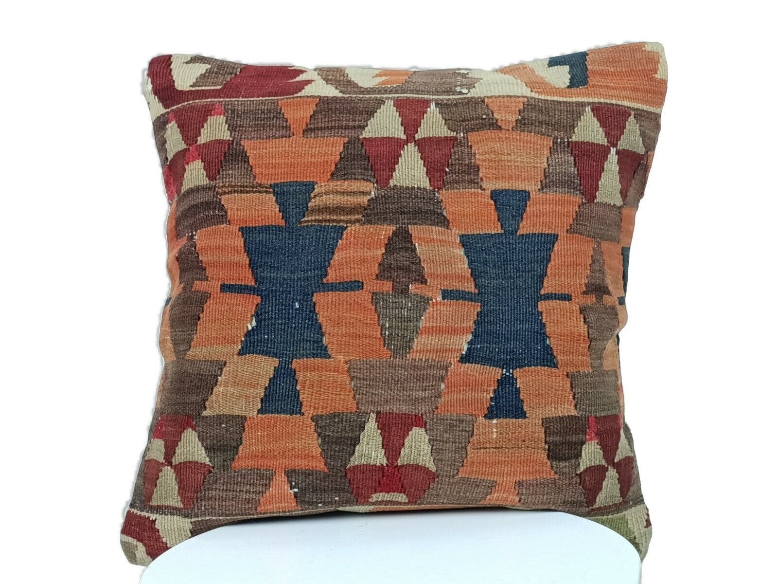 Kilim Pillow Cover 18x18 Anatolian Handmade Traditional Ottoman Cushion  A395