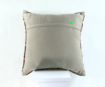 18"x18" Kilim Pillow Cover  Handmade Turkish Vintage Cushion Tribal Lumbar 2351