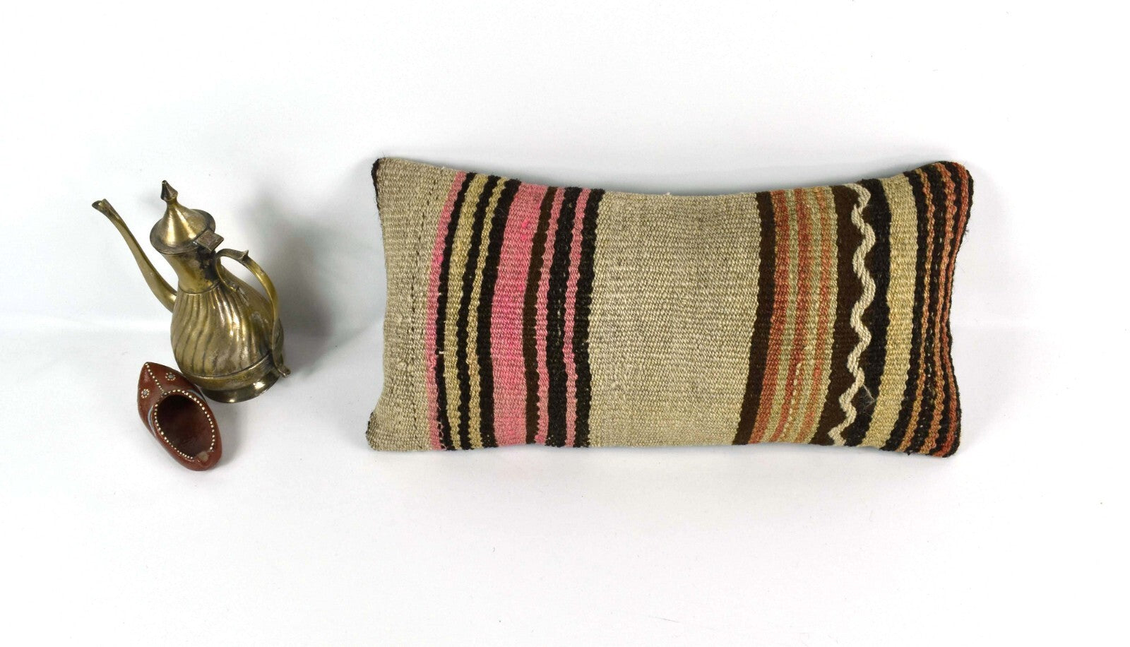 Turkish Cushion Cover 8"x16" Handmade Vintage Boho Ethnic Throw Pillow Case 3714