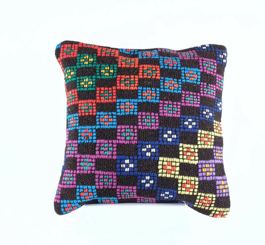 Turkish Handmade Kilim Pillow Cover 16x16 Home Decorative Wool Throw Lumbar A620